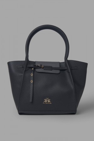 La Martina Double-handle Tote Çanta Kadın Siyah | RQB-9258