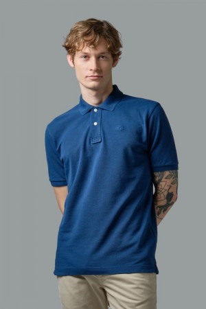 La Martina Kısa-sleeved Regular-fit Pamuklu Polo Gömlek Erkek Mavi | WNB-5424