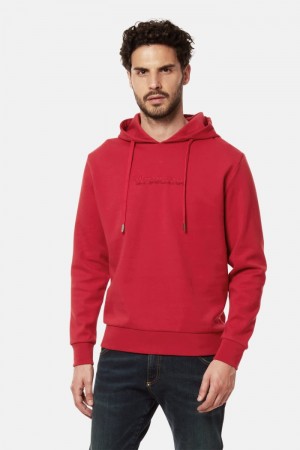 La Martina Regular-fit Brushed Pamuklu Sweatshirt Erkek Kırmızı | ONF-7383