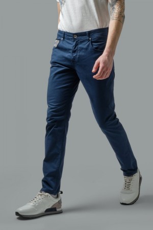 La Martina Slim-fit Stretch Pamuklu Pantolonlar Erkek Lacivert | XPQ-6507