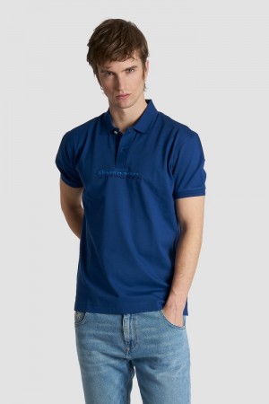 La Martina Slim-fit Stretch Piqué Polo Gömlek Erkek Mavi | ACX-1455