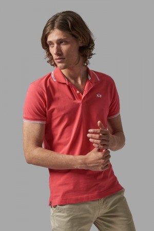 La Martina Slim-fit Stretch Piqué Polo Gömlek Erkek Mercan | DGO-5666