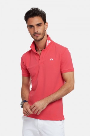 La Martina Slim-fit Stretch Piqué Polo Gömlek Erkek Mercan | SPI-7323