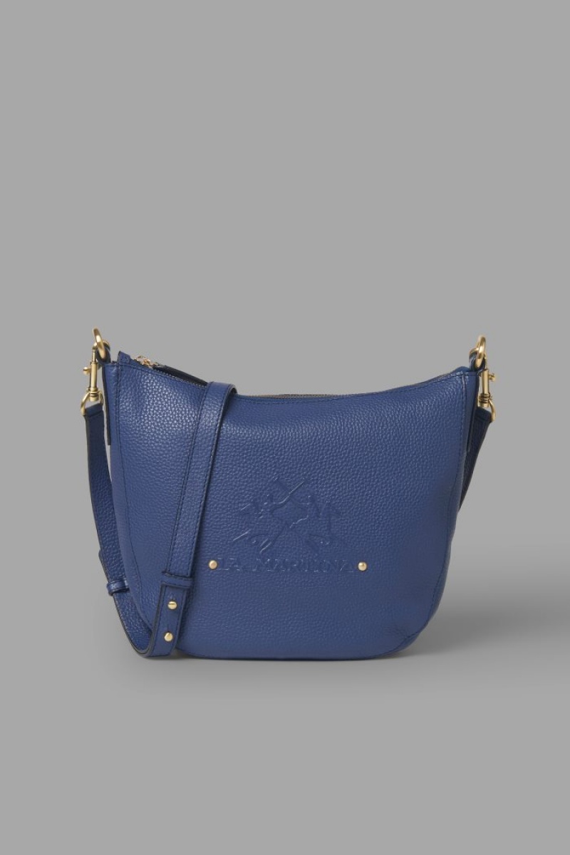 La Martina Deri Crossbody Half-moon Çanta Kadın Lacivert | WVA-2765