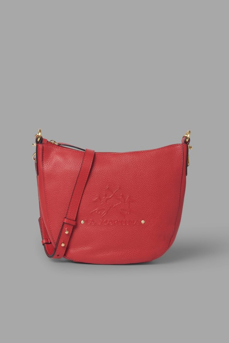 La Martina Deri Crossbody Half-moon Çanta Kadın Kırmızı | KPF-2843