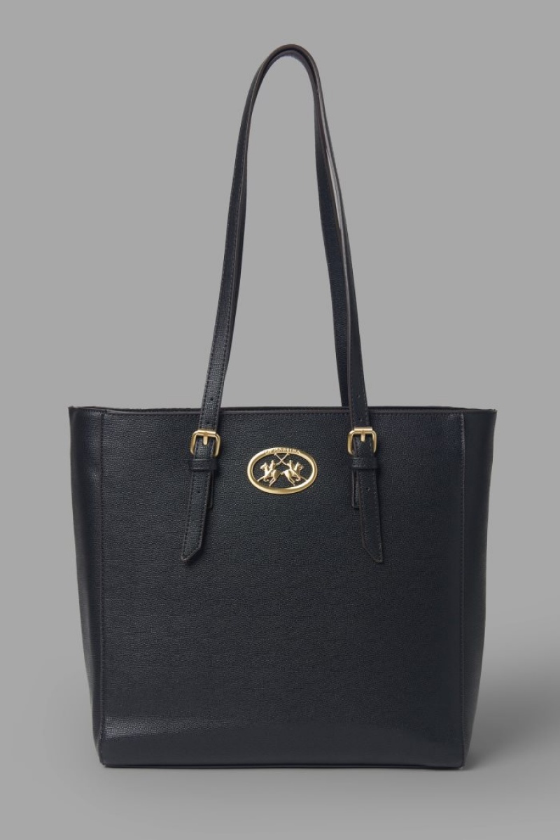 La Martina Double-handle Tote Çanta Kadın Siyah | FEA-4999