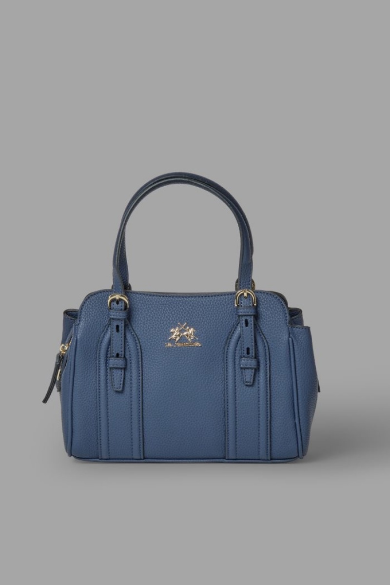 La Martina Faux Deri Satchel Çanta Kadın Lacivert | RCC-5357