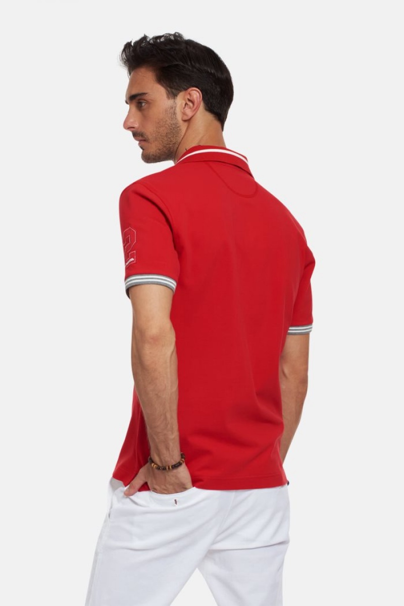 La Martina Kısa-sleeved Regular Fit Polo Gömlek Erkek Kırmızı | MZJ-8938