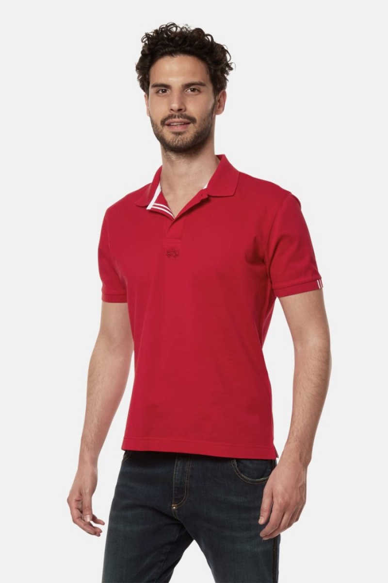 La Martina Kısa-sleeved Regular Fit Polo Gömlek Erkek Kırmızı | MGG-6547