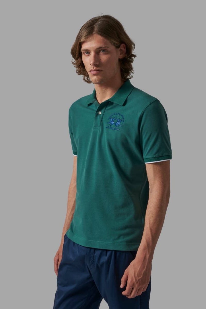 La Martina Kısa-sleeved Regular Fit Polo Gömlek Erkek Yeşil | IEX-2584