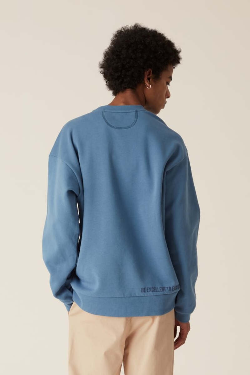 La Martina LMRTN Crew-neck Sweatshirt Mavi | IDW-7253