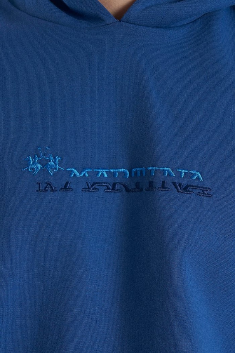 La Martina Regular-fit Brushed Pamuklu Sweatshirt Erkek Mavi | MLP-2189