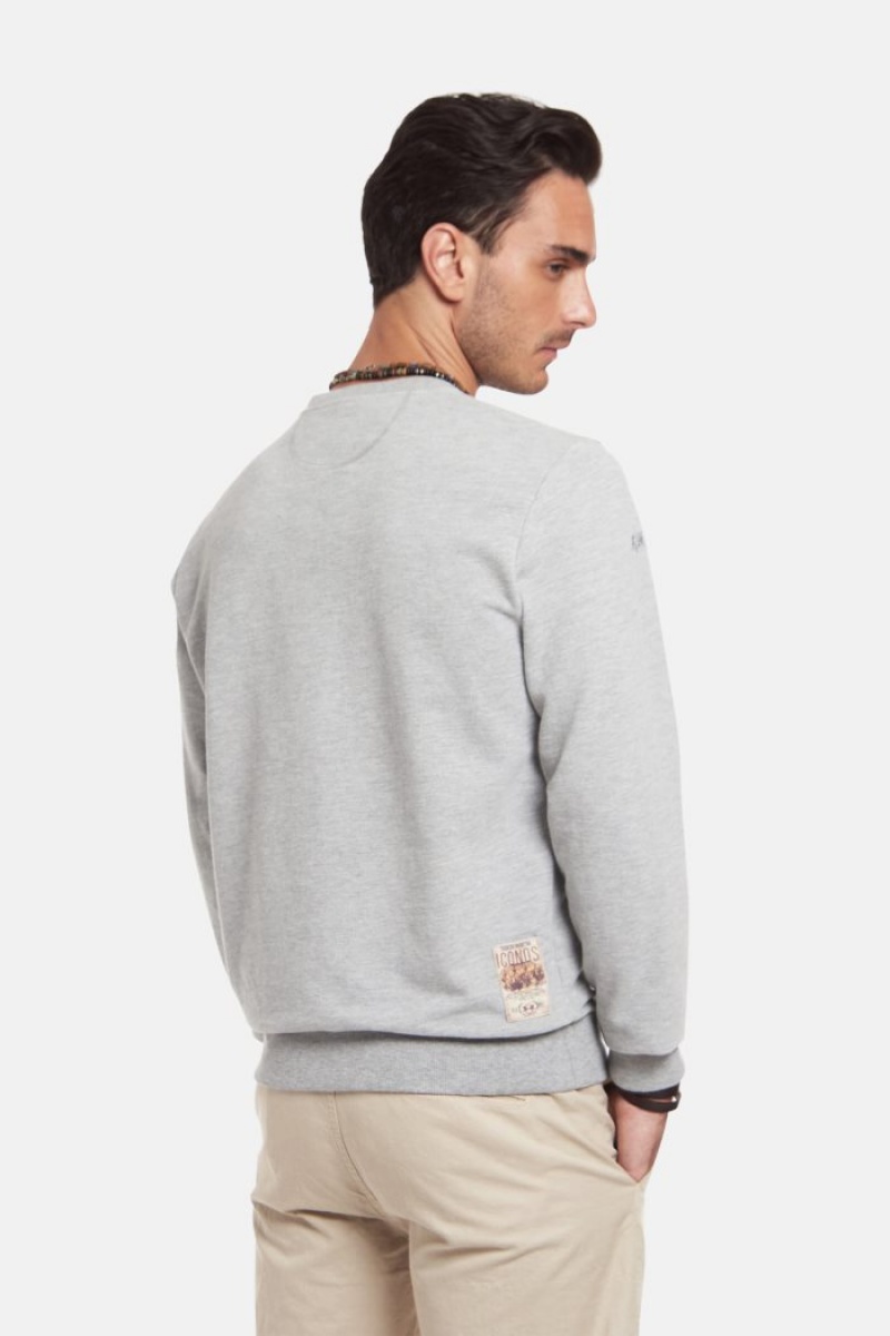 La Martina Regular-fit Brushed Pamuklu Sweatshirt Erkek Açık Gri | QIO-9075