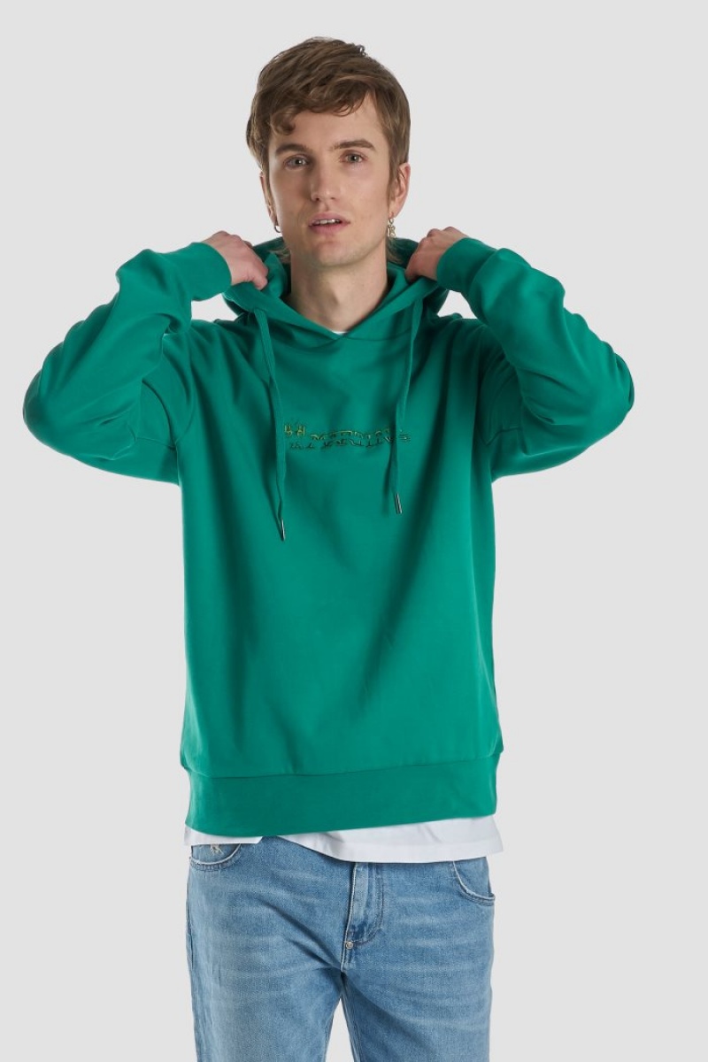 La Martina Regular-fit Brushed Pamuklu Sweatshirt Erkek Yeşil | DAX-7792