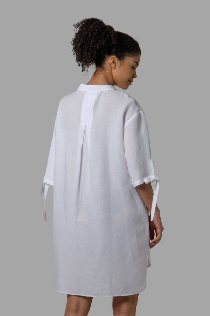 La Martina Regular-fit Linen-blend Kaftan Kadın Beyaz | MEC-5982