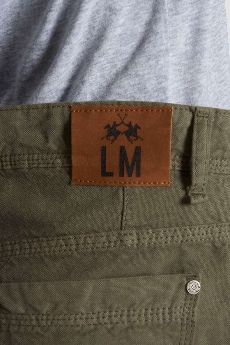 La Martina Regular-fit Pamuklu And Linen Çin Pantolonu Erkek Koyu Yeşil | ADB-5144