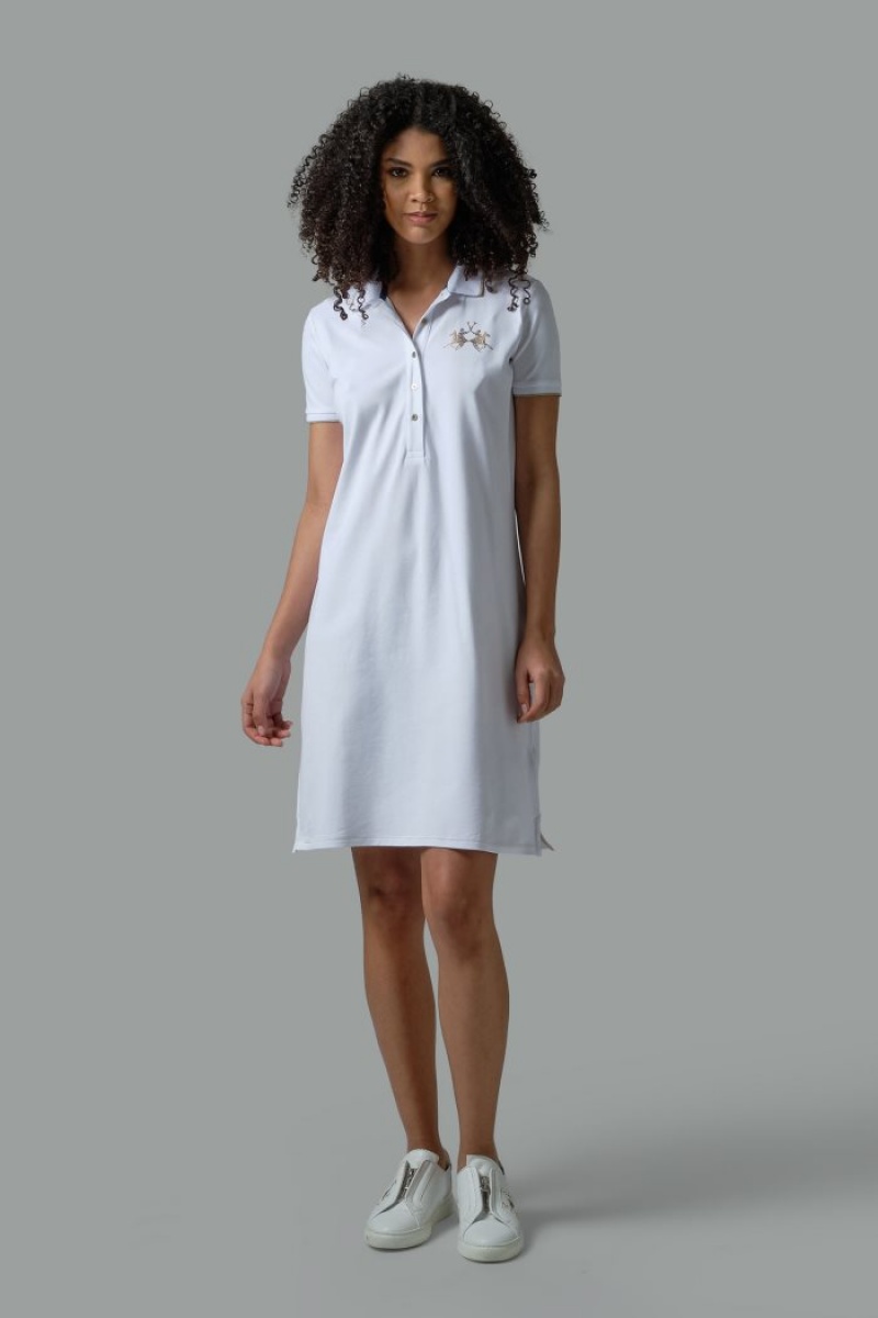 La Martina Regular-fit Polo Dress Kadın Beyaz | OKL-0455