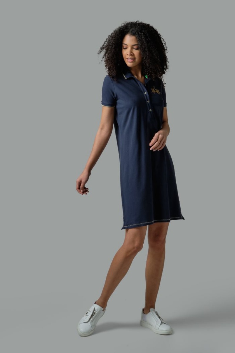 La Martina Regular-fit Polo Dress Kadın Lacivert | ERM-7850