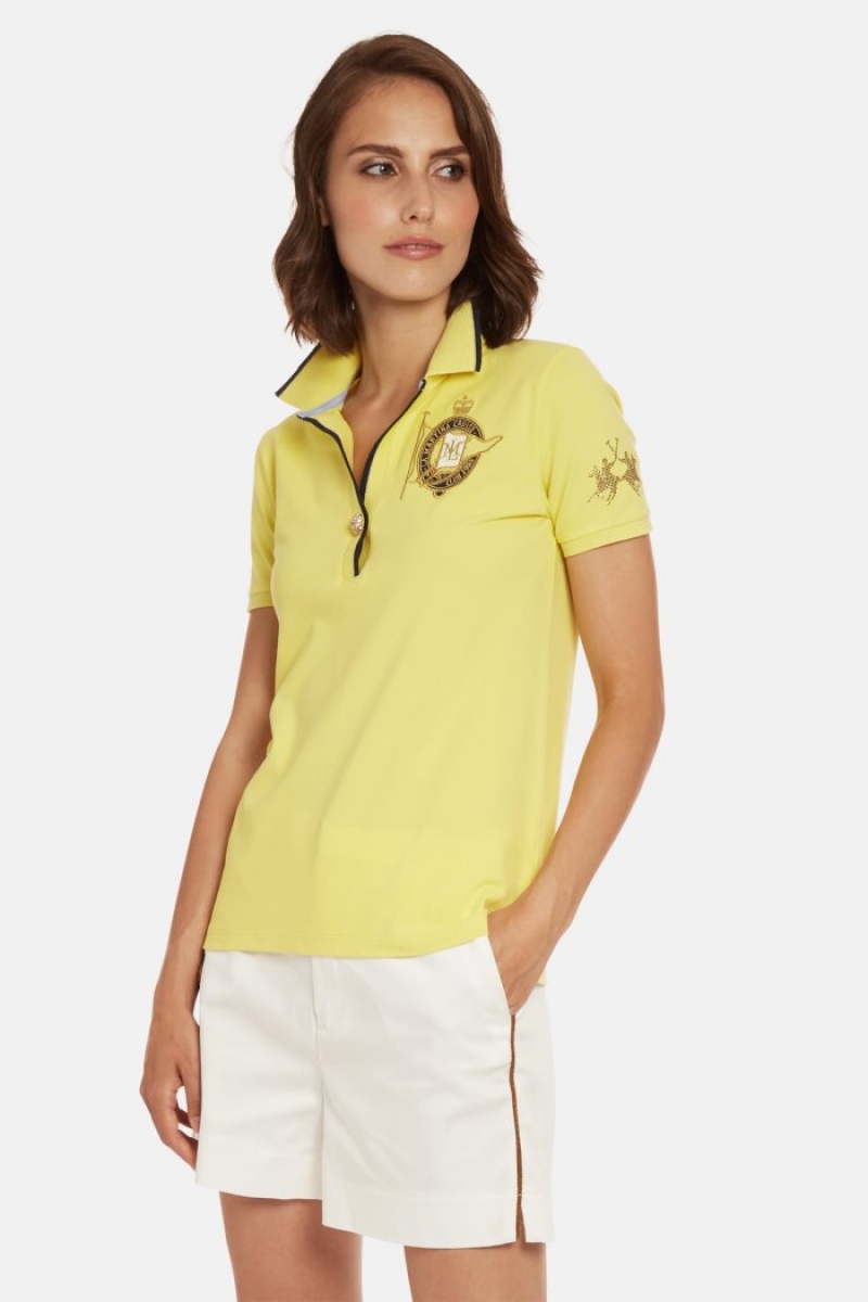 La Martina Regular-fit Sequin Polo Gömlek Kadın Limon | NBU-9715