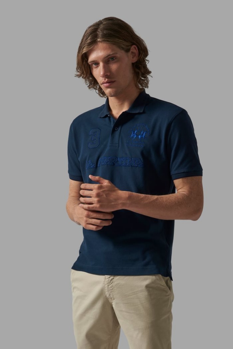 La Martina Regular-fit Stretch Pamuklu Polo Gömlek Erkek Lacivert | NOG-3921