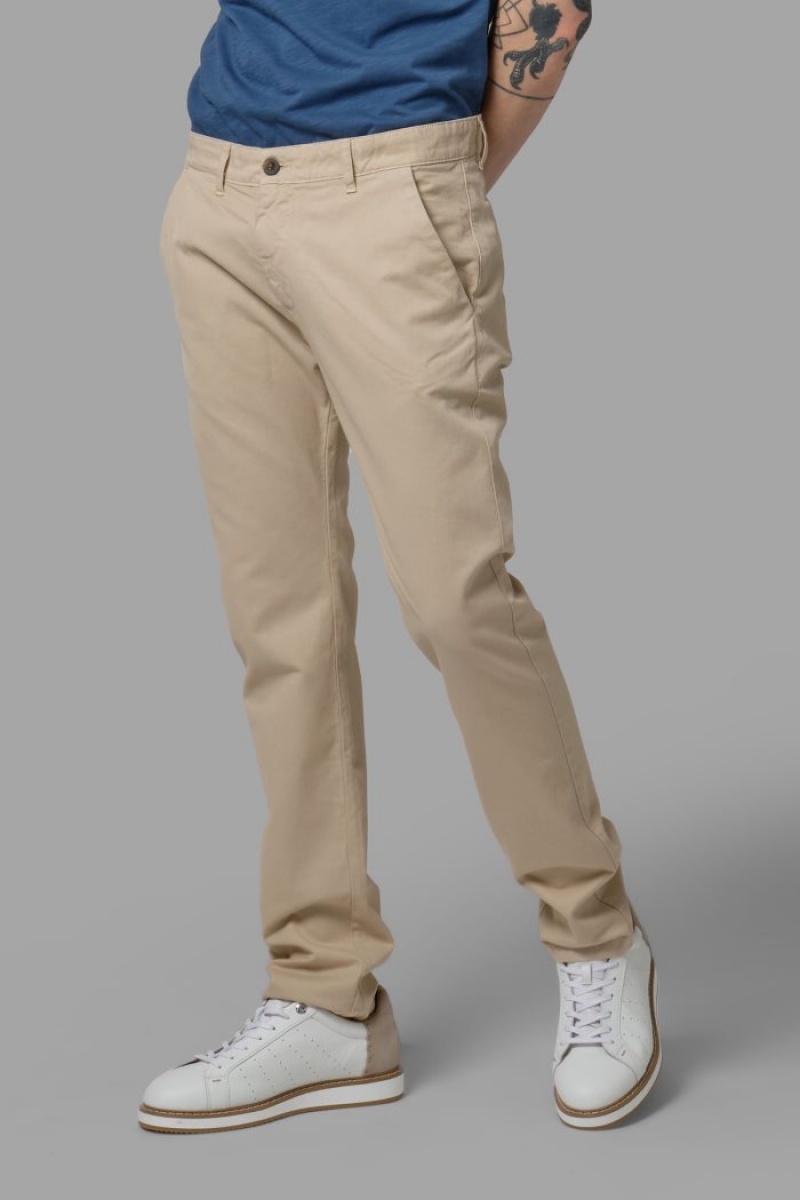 La Martina Slim-fit Linen-blend Çin Pantolonu Erkek Bej Rengi | ARE-1230