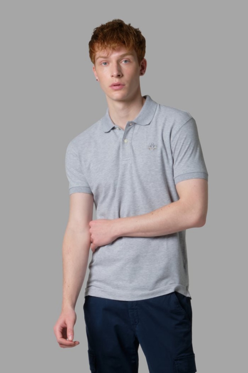 La Martina Slim-fit Polo Gömlek Erkek Açık Gri | NRH-4290