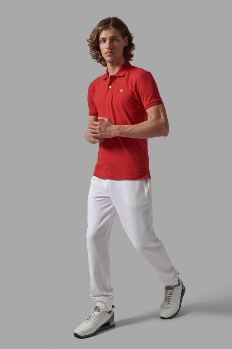 La Martina Slim-fit Polo Gömlek Erkek Kırmızı | YOW-0998