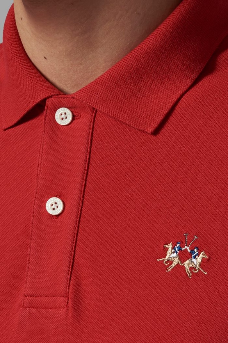 La Martina Slim-fit Polo Gömlek Erkek Kırmızı | YOW-0998