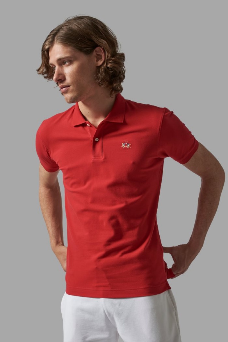 La Martina Slim-fit Polo Gömlek Erkek Kırmızı | YOW-0998