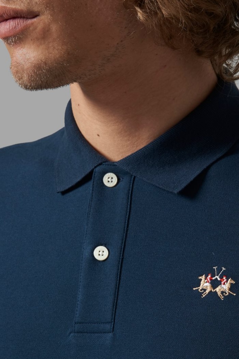 La Martina Slim-fit Polo Gömlek Erkek Lacivert | HAG-1939