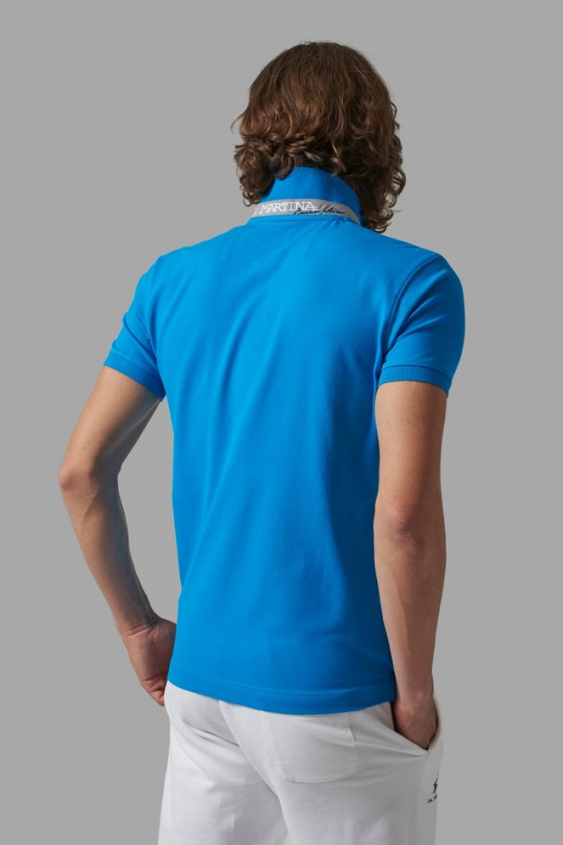 La Martina Slim-fit Polo Gömlek Erkek Mavi | GQU-4457