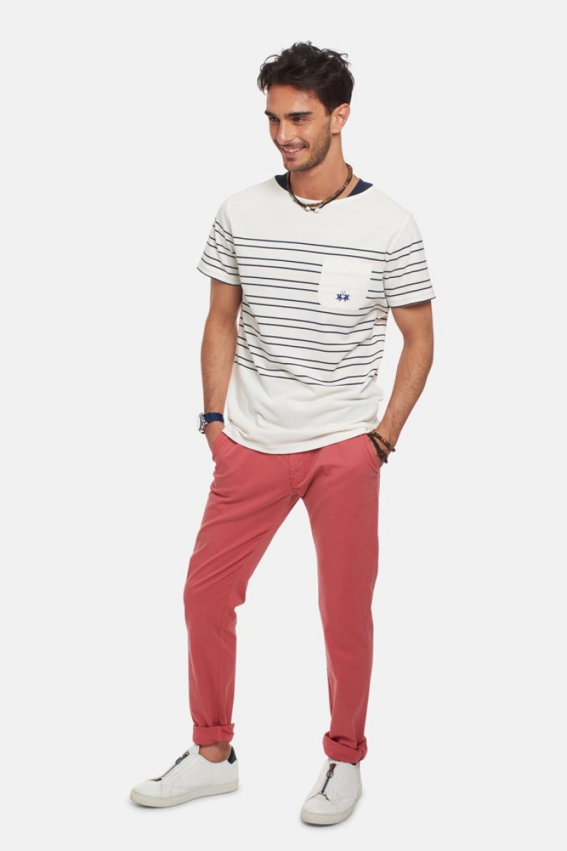 La Martina Slim-fit Stretch Pamuklu Pantolonlar Erkek Mor | KDQ-3621