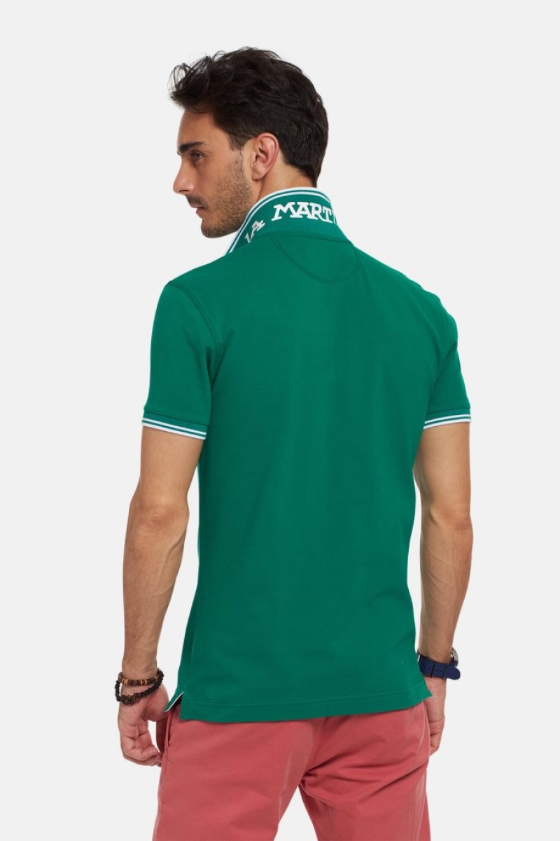 La Martina Slim-fit Stretch Piqué Polo Gömlek Erkek Yeşil | PKW-8108