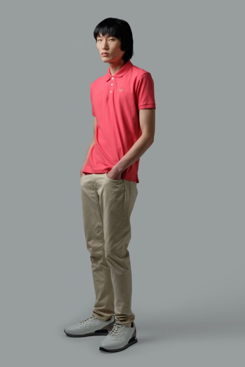 La Martina Slim-fit Stretch Piqué Polo Gömlek Erkek Mercan | CDI-8214