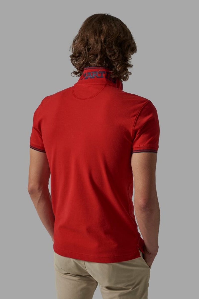 La Martina Slim-fit Stretch Piqué Polo Gömlek Erkek Kırmızı | ADA-5982