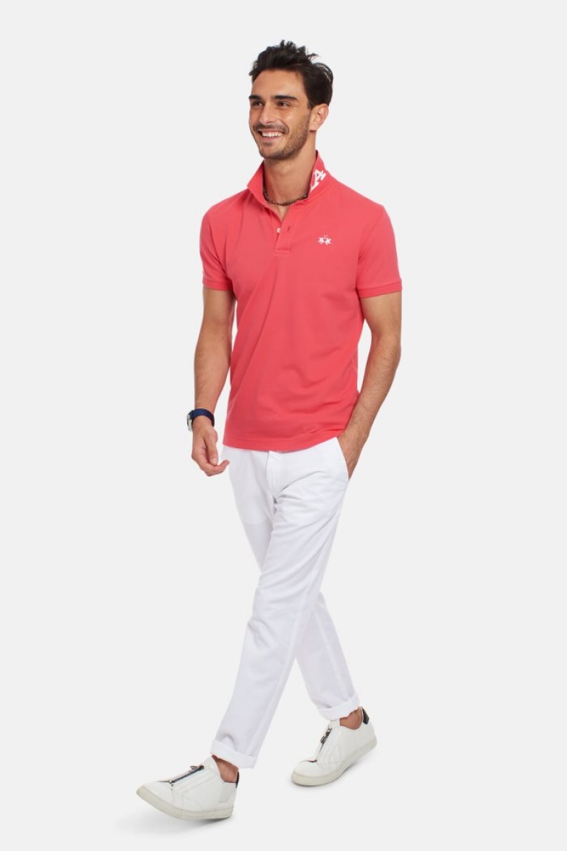 La Martina Slim-fit Stretch Piqué Polo Gömlek Erkek Mercan | SPI-7323